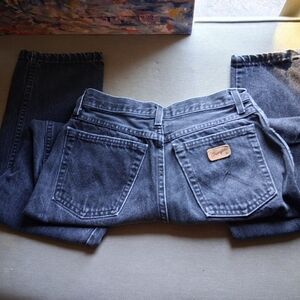 So VTG Wrangler Women's Straight Leg Jeans - Dark Blue